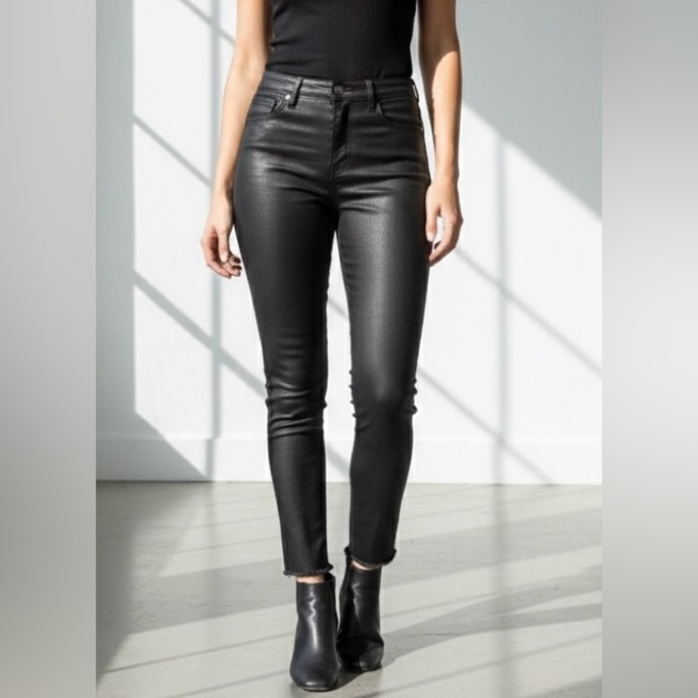 BCBGeneration Black Coated High-Rise Skinny Jeans Size 24